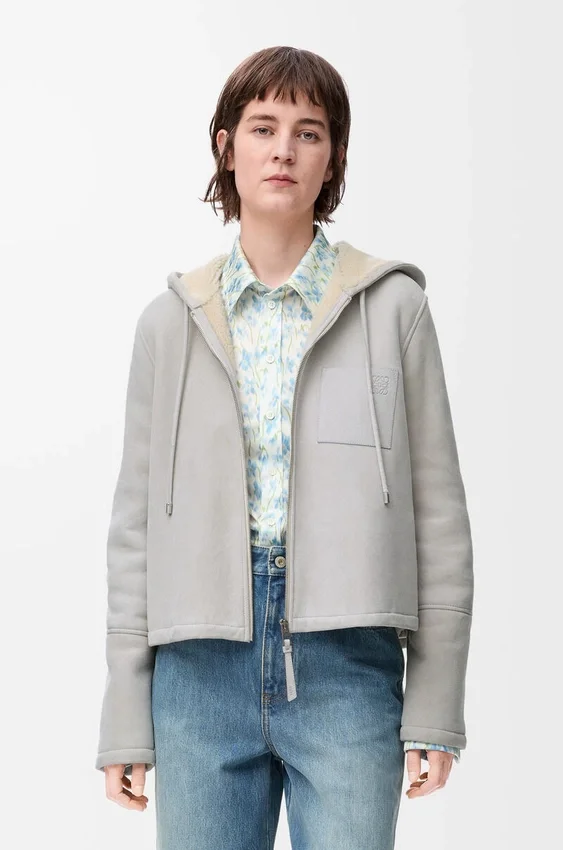 Hooded Jacket in Shearling Hooded Jacket in Shearling
