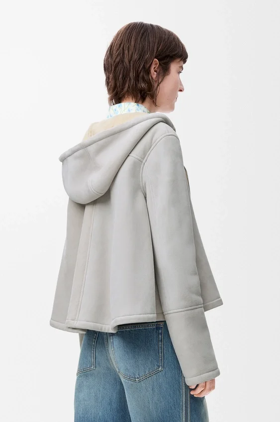 Hooded Jacket in Shearling Hooded Jacket in Shearling