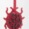 Ladybug Keyfob Charm in Beaded Leather