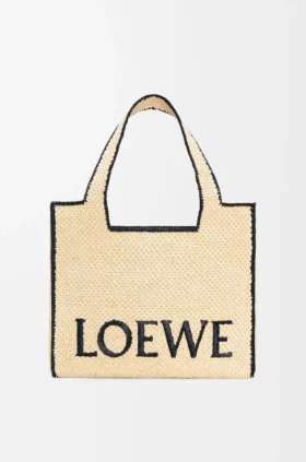 Large Loewe Font Tote in Raffia Large Loewe Font Tote in Raffia