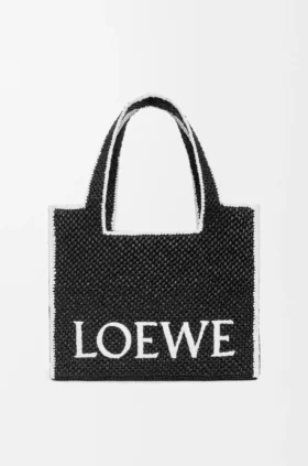 Large Loewe Font Tote in Raffia Large Loewe Font Tote in Raffia