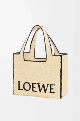 Large Loewe Font Tote in Raffia Large Loewe Font Tote in Raffia