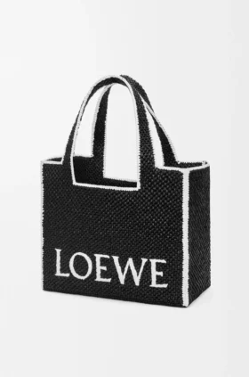 Large Loewe Font Tote in Raffia Large Loewe Font Tote in Raffia