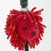 Lion Head Charm in Crochet and Calfskin