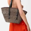 Medium Braid Basket in Iraca Palm and Calfskin