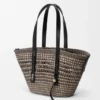 Medium Braid Basket in Iraca Palm and Calfskin