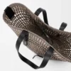 Medium Braid Basket in Iraca Palm and Calfskin