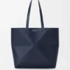 Medium Horizontal Puzzle Fold Tote in Soft Grained Calfskin