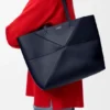 Medium Horizontal Puzzle Fold Tote in Soft Grained Calfskin