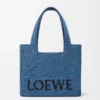 Medium Loewe Font Tote in Raffia