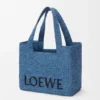 Medium Loewe Font Tote in Raffia