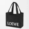 Medium Loewe Font Tote in Raffia
