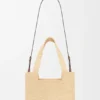 Medium Loewe Font Tote in Raffia