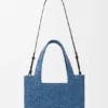 Medium Loewe Font Tote in Raffia