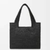 Medium Loewe Font Tote in Raffia
