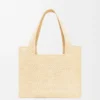 Medium Loewe Font Tote in Raffia