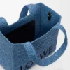 Medium Loewe Font Tote in Raffia