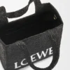 Medium Loewe Font Tote in Raffia