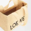Medium Loewe Font Tote in Raffia