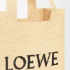Medium Loewe Font Tote in Raffia