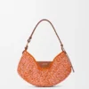 Medium Loewe Swing Bag in Raffia and Calfskin