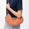 Medium Loewe Swing Bag in Raffia and Calfskin