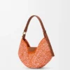Medium Loewe Swing Bag in Raffia and Calfskin