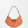 Medium Loewe Swing Bag in Raffia and Calfskin