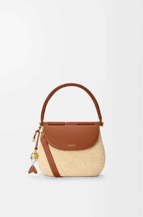 Medium Pescador Bag in Raffia and Calfskin Medium Pescador Bag in Raffia and Calfskin