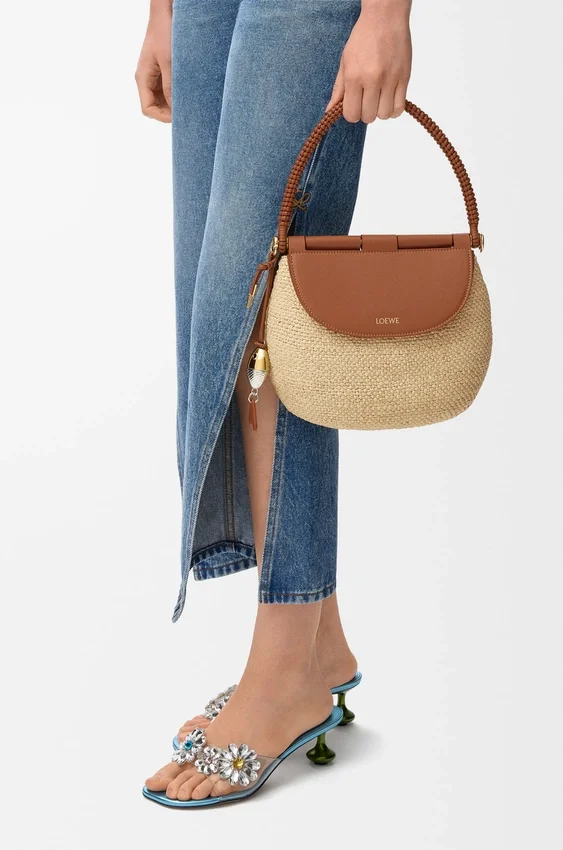 Medium Pescador Bag in Raffia and Calfskin Medium Pescador Bag in Raffia and Calfskin