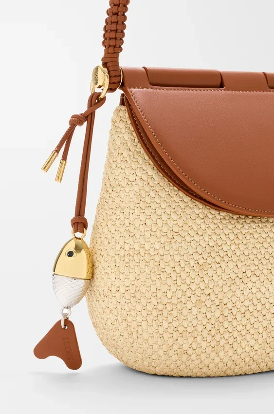 Medium Pescador Bag in Raffia and Calfskin Medium Pescador Bag in Raffia and Calfskin