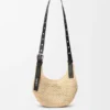 Mini Punch Hole Hobo in Raffia and Calfskin