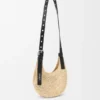 Mini Punch Hole Hobo in Raffia and Calfskin