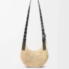 Mini Punch Hole Hobo in Raffia and Calfskin
