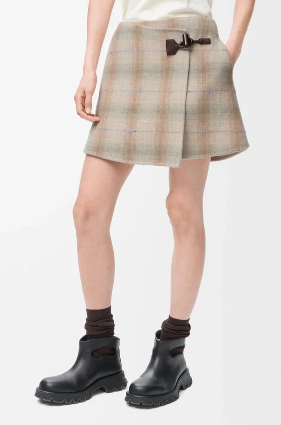 Mini Skirt in Wool and Cashmere Blend Mini Skirt in Wool and Cashmere Blend