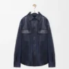Overshirt in Nappa Lambskin and Cotton