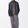 Overshirt in Nappa Lambskin and Cotton