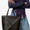 Panta Medium Puzzle Fold Tote in Shiny Calfskin