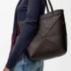 Panta Medium Puzzle Fold Tote in Shiny Calfskin
