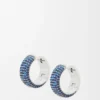Pavé Hoop Earrings in Sterling Silver and Crystals