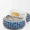 Pavé Hoop Earrings in Sterling Silver and Crystals