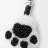 Paw Charm in Shearling and Calfskin