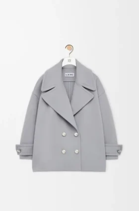 Pebble Peacoat in Wool