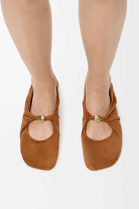 Pebble Soft Ballerina in Suede Goatskin Pebble Soft Ballerina in Suede Goatskin