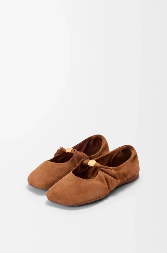 Pebble Soft Ballerina in Suede Goatskin Pebble Soft Ballerina in Suede Goatskin
