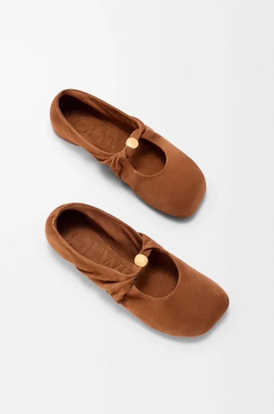 Pebble Soft Ballerina in Suede Goatskin Pebble Soft Ballerina in Suede Goatskin