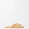 Pebble Soft Slide in Raffia-Effect Fabric