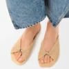 Pebble Soft Slide in Raffia-Effect Fabric