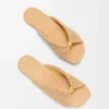 Pebble Soft Slide in Raffia-Effect Fabric