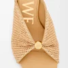 Pebble Soft Slide in Raffia-Effect Fabric